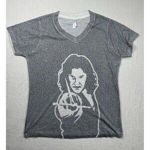 Litogaphs Women's T-shirt Large The Princess Bride V-Neck Black & White